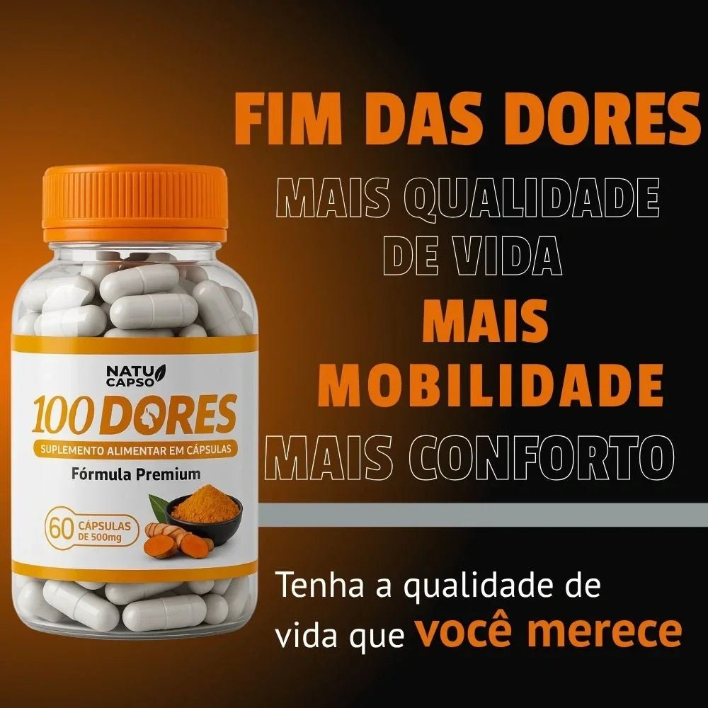 100 Dores Cápsulas - Elimine as Dores Musculares - ESCOLHA UMA DAS OFERTAS ABAIXO - 2 ou 4 FRASCOS - FRETE GRÁTIS - Brisa Loja
