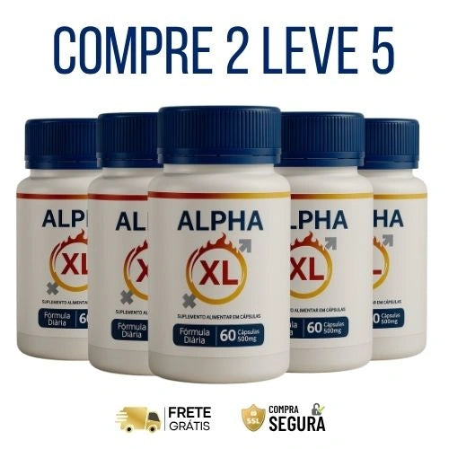 Alpha XL 60 cápsulas – Redescubra a Sua Melhor Versão - Kits com 3 e 5 Frascos - Frete Grátis