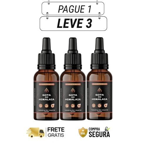 Gota do Himalaia 30ml Original - Energia e Confiança Quando o Momento Exige - Kits com 3 e 5 Frascos - Frete Grátis