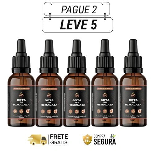 Gota do Himalaia 30ml Original - Energia e Confiança Quando o Momento Exige - Kits com 3 e 5 Frascos - Frete Grátis