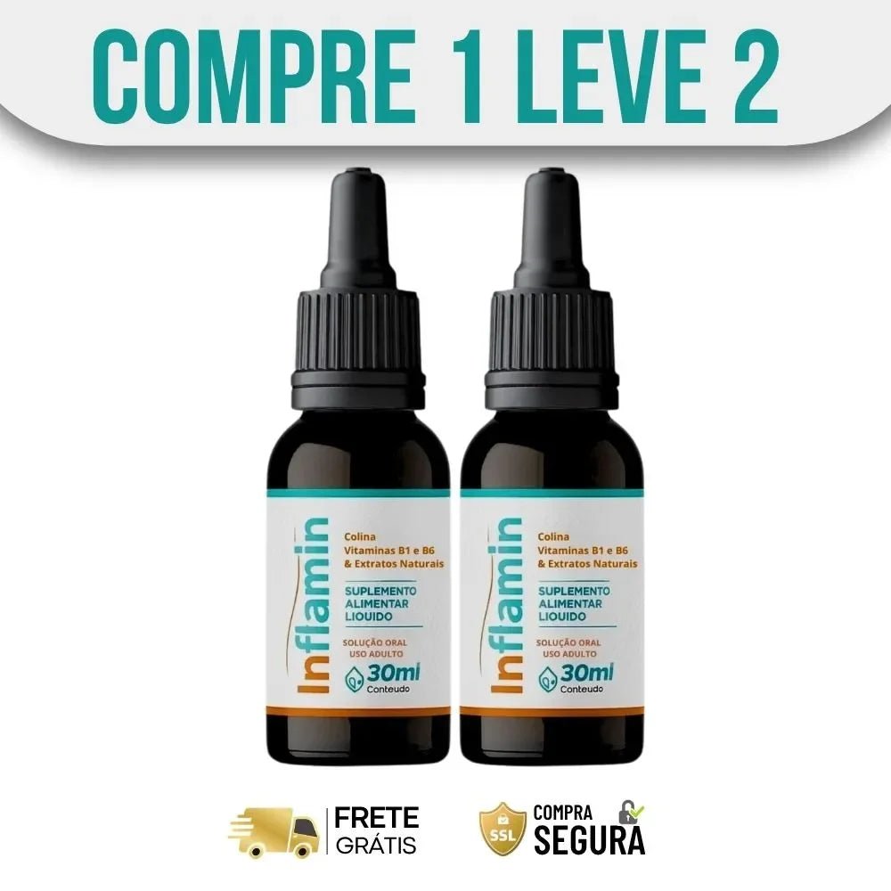 Inflamin 30ml Original - Elimine as Dores e Recupere Sua Qualidade de Vida - ESCOLHA UMA DAS OPÇÕES ABAIXO - 2 ou 4 FRASCOS - FRETE GRÁTIS - Brisa Loja