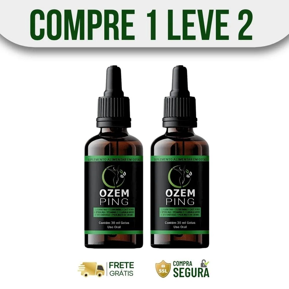 Ozem Ping 30ml Original - O Poder que Acelera Sua Queima de Gordura - ESCOLHA UMA DAS OPÇÕES ABAIXO - 2 ou 4 FRASCOS - FRETE GRÁTIS - Brisa Loja