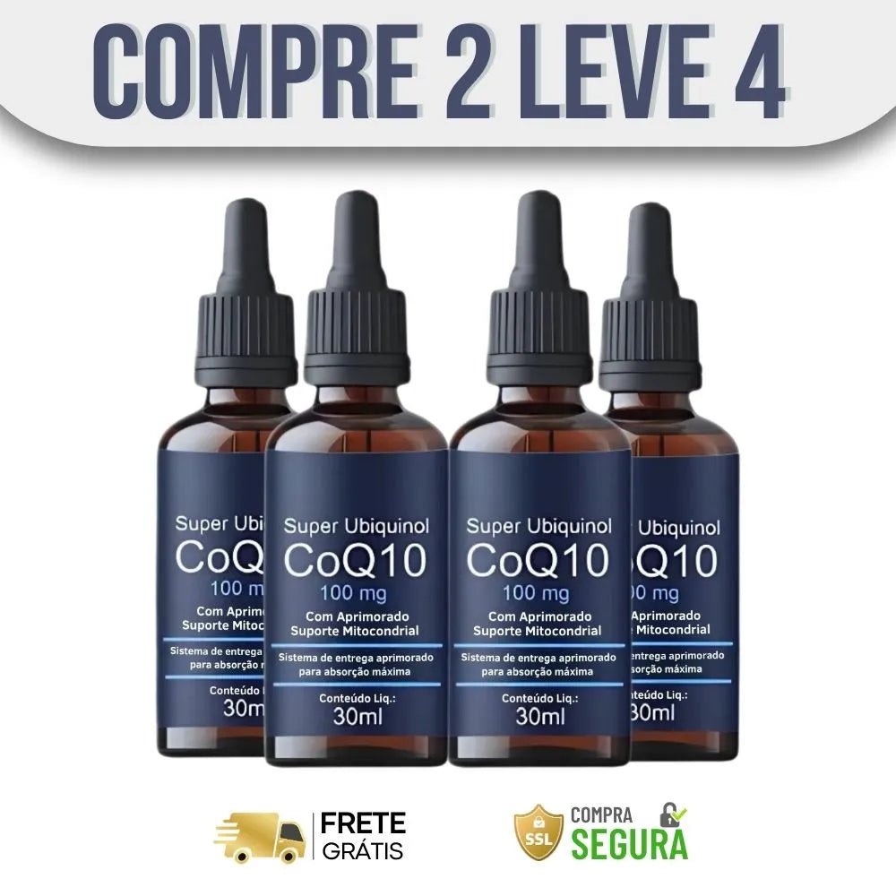 Super Uiquinol 30ml - O Futuro da Longevidade em Suas Mãos - ESCOLHA UMA DAS OPÇÕES ABAIXO - 2 ou 4 FRASCOS - FRETE GRÁTIS - Brisa Loja