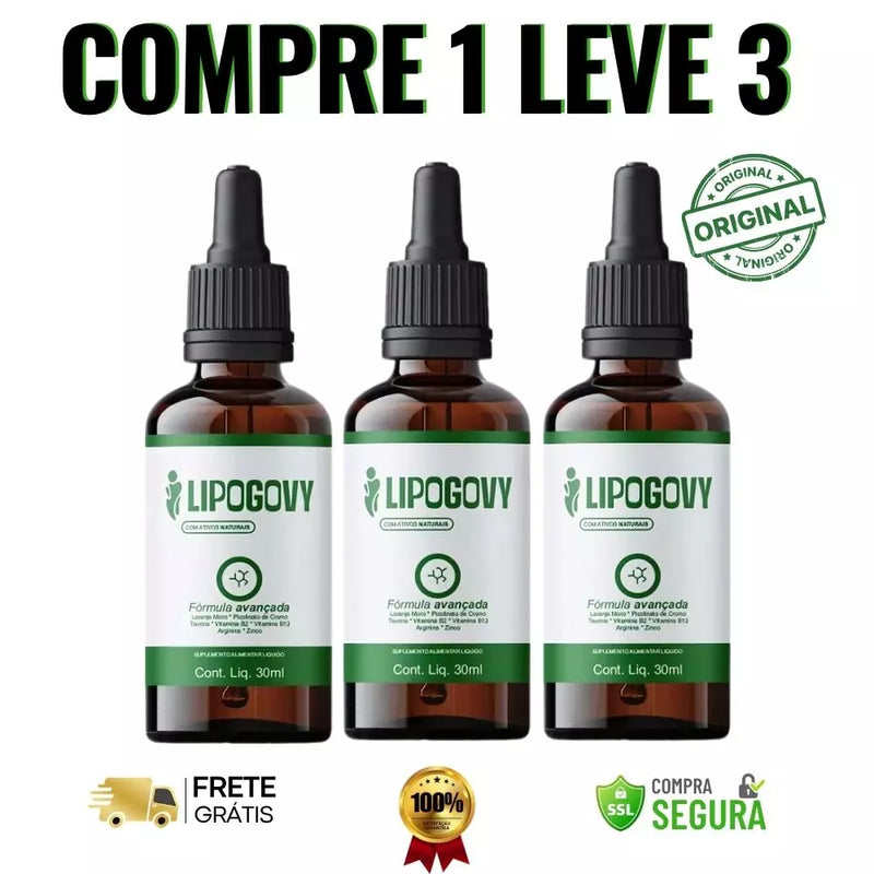Lipogovy 30 ml Original - Perda Calorias - Frete Grátis