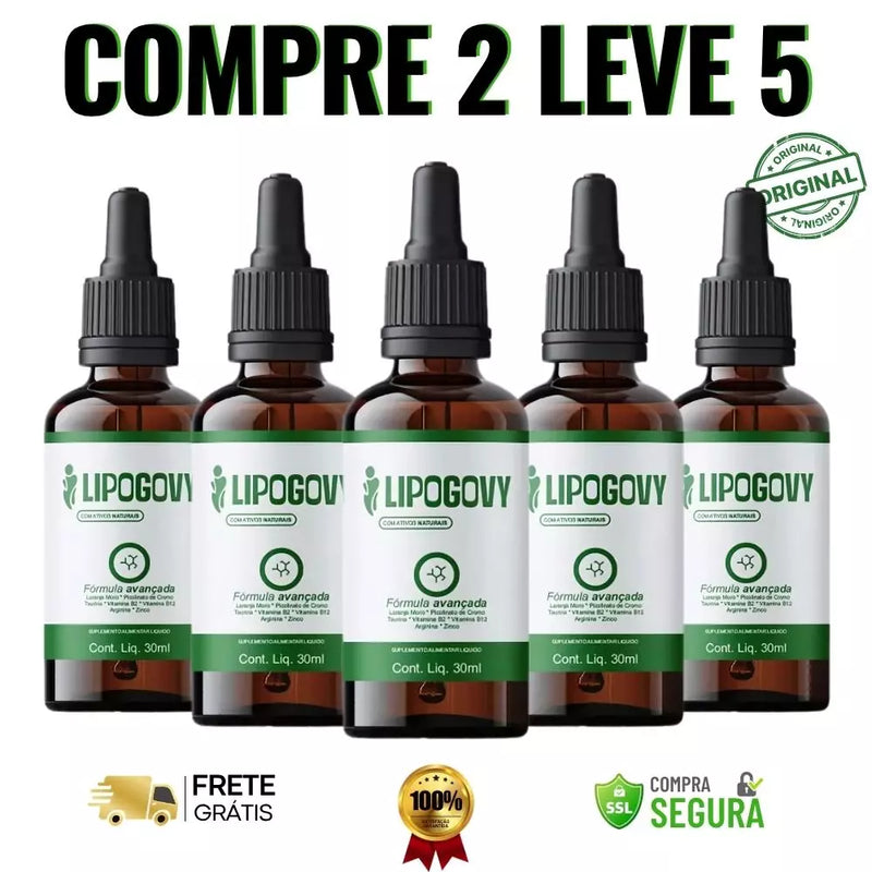 Lipogovy 30 ml Original - Perda Calorias - Frete Grátis