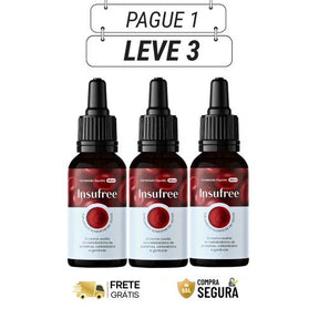 Insufree 30ml Original - Controle Natural da Glicose no Seu Dia a Dia - Kits com 3 e 5 Frascos - Frete Grátis