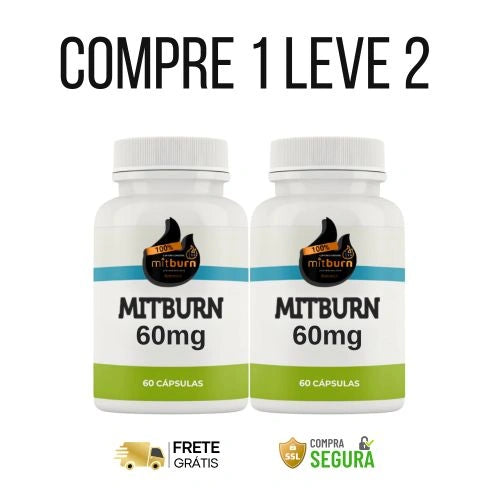 MITBURN 60mg - Queima Gordura de Verdade - Kits com 2 e 4 Frascos - Frete grátis