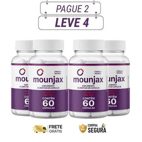 Mounjax 60 Cápsulas  – Termogênico Que Acelera Sua Queima de Gordura - Kits com 2 e 4 Frascos - Frete Grátis