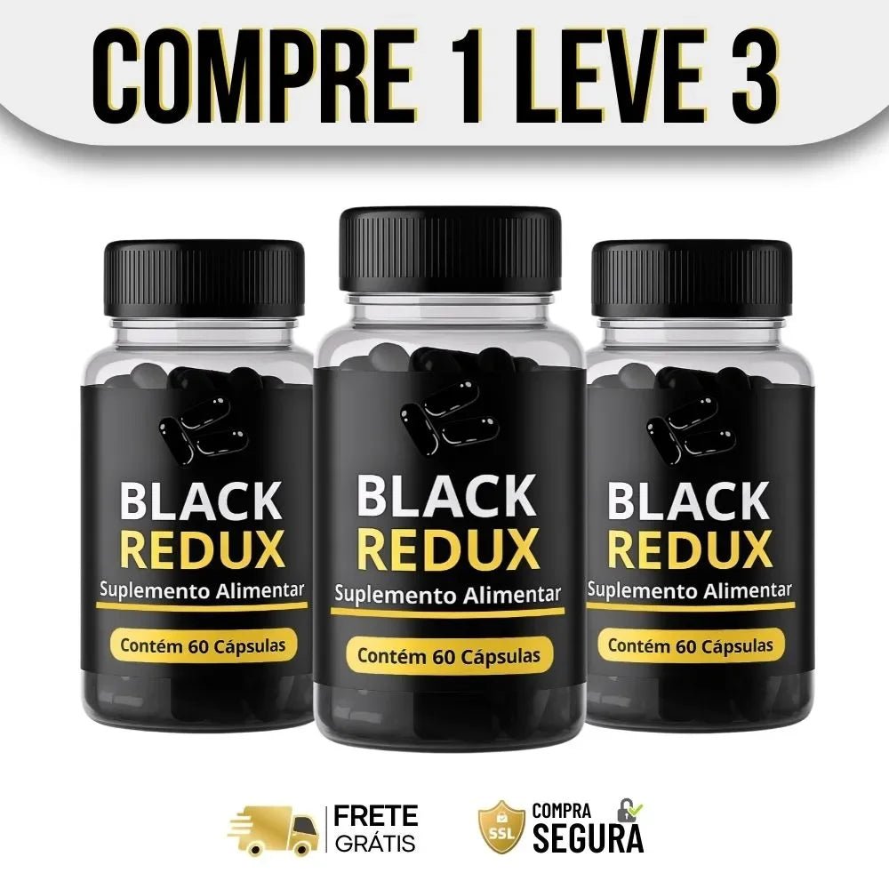 Black Redux 60cps - Emagreça Naturalmente e Sem Efeito Sanfona - Oferta Especial + Frete Grátis - Brisa Loja
