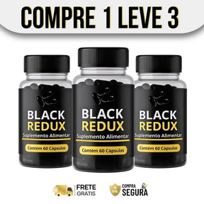 Black Redux 60cps - Emagreça Naturalmente e Sem Efeito Sanfona - Oferta Especial + Frete Grátis - Brisa Loja