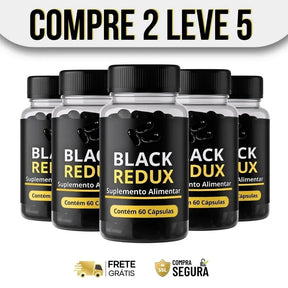 Black Redux 60cps - Emagreça Naturalmente e Sem Efeito Sanfona - Oferta Especial + Frete Grátis - Brisa Loja