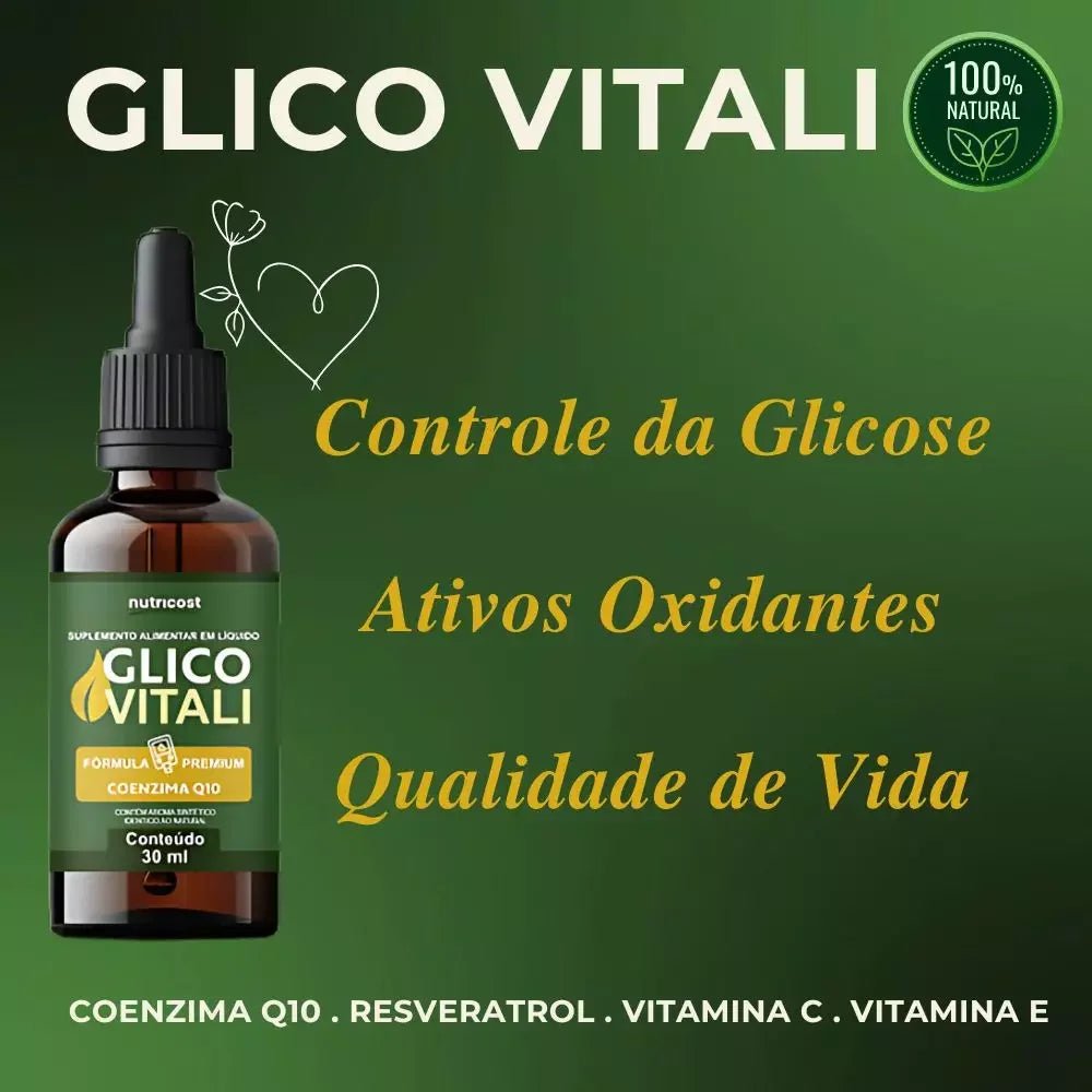 Glico Vitali Gotas 30ml - Mantenha a Glicose Controlada - ESCOLHA UMA DAS OFERTAS ABAIXO - 3 ou 5 FRASCOS - FRETE GRÁTIS - Brisa Loja