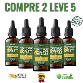 Glico Vitali Gotas 30ml - Mantenha a Glicose Controlada - ESCOLHA UMA DAS OFERTAS ABAIXO - 3 ou 5 FRASCOS - FRETE GRÁTIS - Brisa Loja