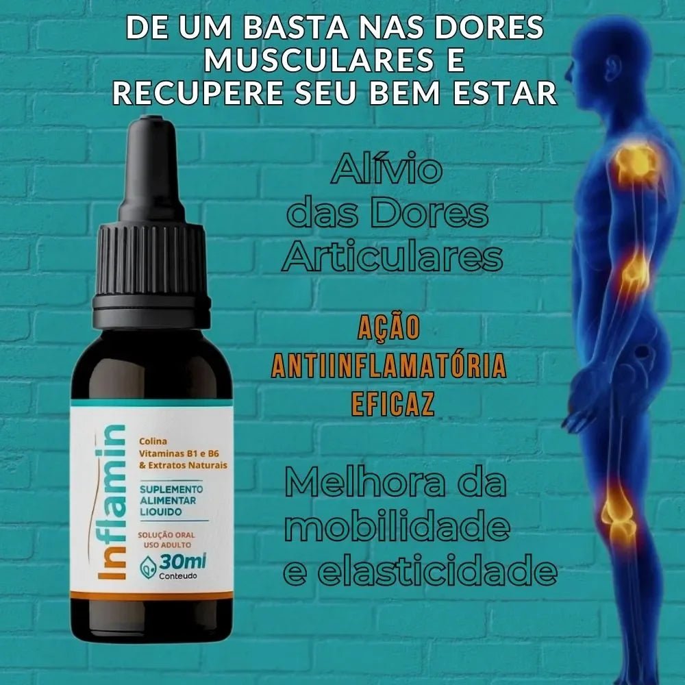 Inflamin 30ml Original - Elimine as Dores e Recupere Sua Qualidade de Vida - ESCOLHA UMA DAS OPÇÕES ABAIXO - 2 ou 4 FRASCOS - FRETE GRÁTIS - Brisa Loja