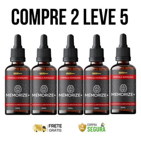 Memorize+ 30ml - Original - Fluidez Mental, Clareza e Concentração - Kits com 3 e 5 Frascos -Frete Grátis