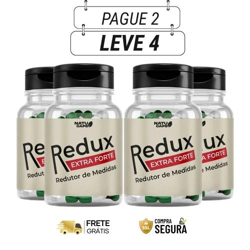Redux Extra Forte 30 Cápsulas - A Fórmula Para Um Corpo Leve - Kits com 2 e 4 Frascos - Frete Graátis