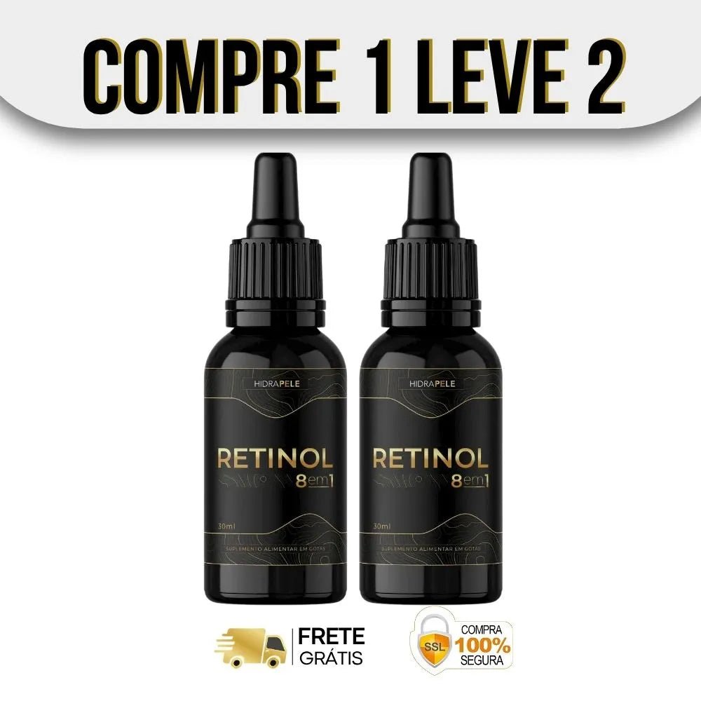 Retinol 8 em 1 30ml – O Poder do Rejuvenescimento em Cada Gota - ESCOLHA UMA DAS OPÇÕES ABAIXO - 2 ou 4 FRASCOS - FRETE GRÁTIS - Brisa Loja