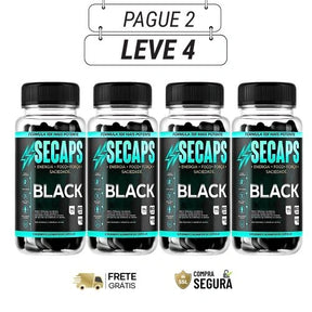 Secaps Black 60 Cápsulas Original- A Revolução no Emagrecimento Rápido e Saudável - Kits Com 2 e 4 Frascos - Frete Grátis