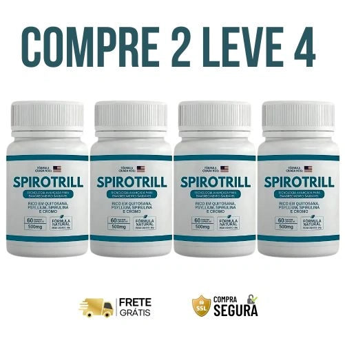 Spirotrill 500mg 60 Cápsulas - A Leveza Que Você Merece Sentir - Kits com 2 ou 4 Frascos - Frete Grátis