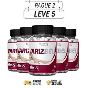 Varizbell 60 Cápsulas:  - Menos Cansaço, Mais Energia e Leveza - Kits com 3 e 5 Frascos - Frete Grátis
