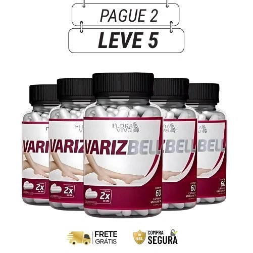 Varizbell 60 Cápsulas:  - Menos Cansaço, Mais Energia e Leveza - Kits com 3 e 5 Frascos - Frete Grátis
