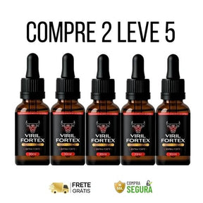 Viril Fortex 30ml Original - Mais Potência, Mais Energia, Mais Vitalidade - Kits com 3 e 5 frascos - Frete Grátis