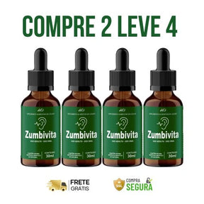 Zumbivita 30ml Original - Bem-Estar Auditivo Que Você Sente a Cada Dia - Kits com 2 e 4 Frascos - Frete Grátis