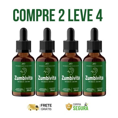 Zumbivita 30ml Original - Bem-Estar Auditivo Que Você Sente a Cada Dia - Kits com 2 e 4 Frascos - Frete Grátis